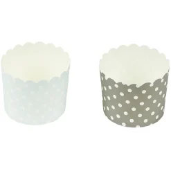 Gifi Caissette à muffin motif pois gris bleu x25 New