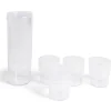 Gifi Carafe 1,1L + 4 verres 300mL polystyrène et silicone transparent New