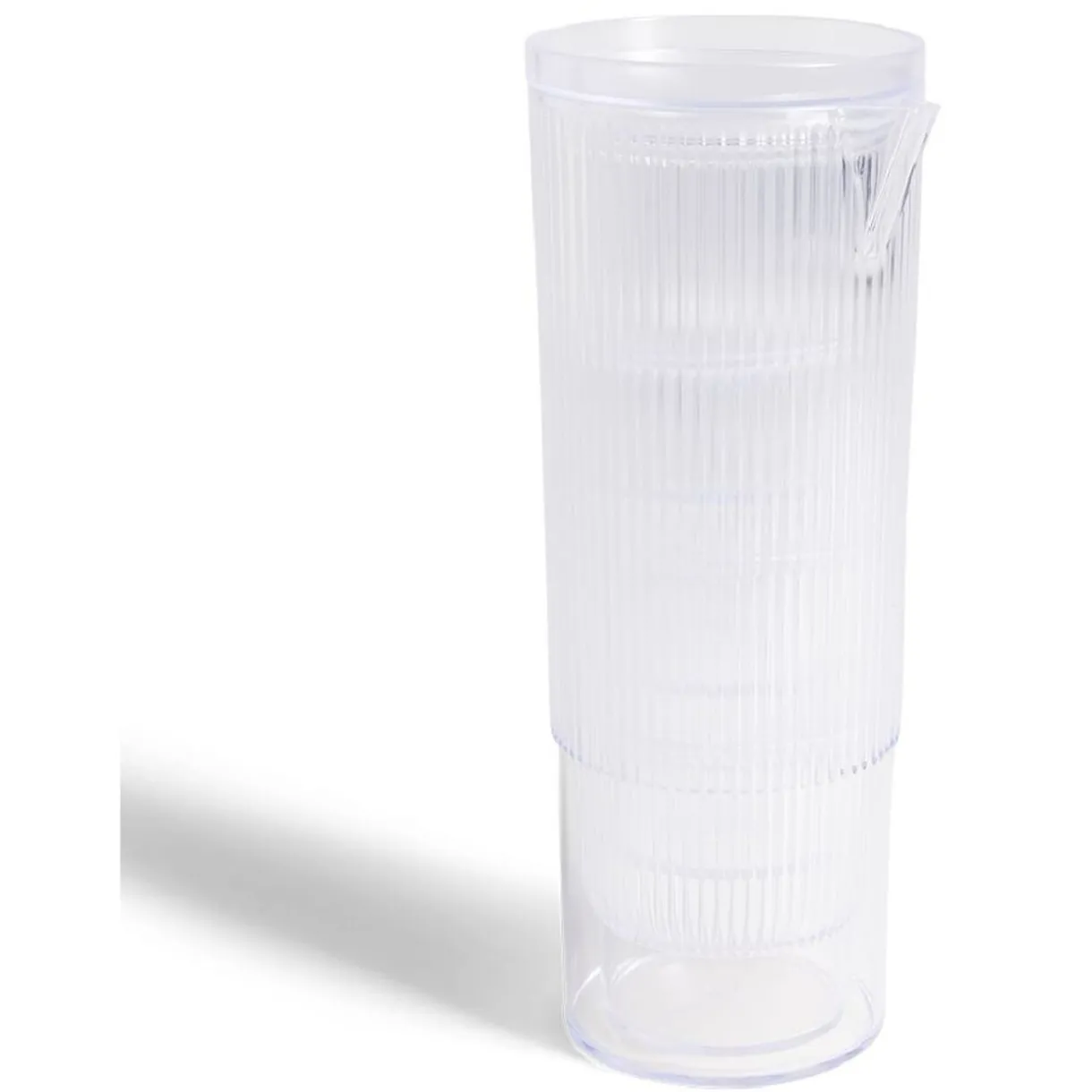 Gifi Carafe 1,1L + 4 verres 300mL polystyrène et silicone transparent New