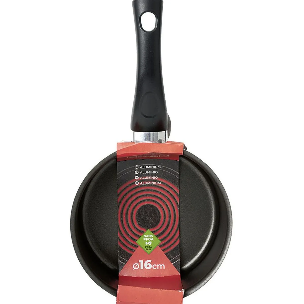 Gifi Casserole aluminium antiadhésive noir et rouge Ø 16 cm Hot