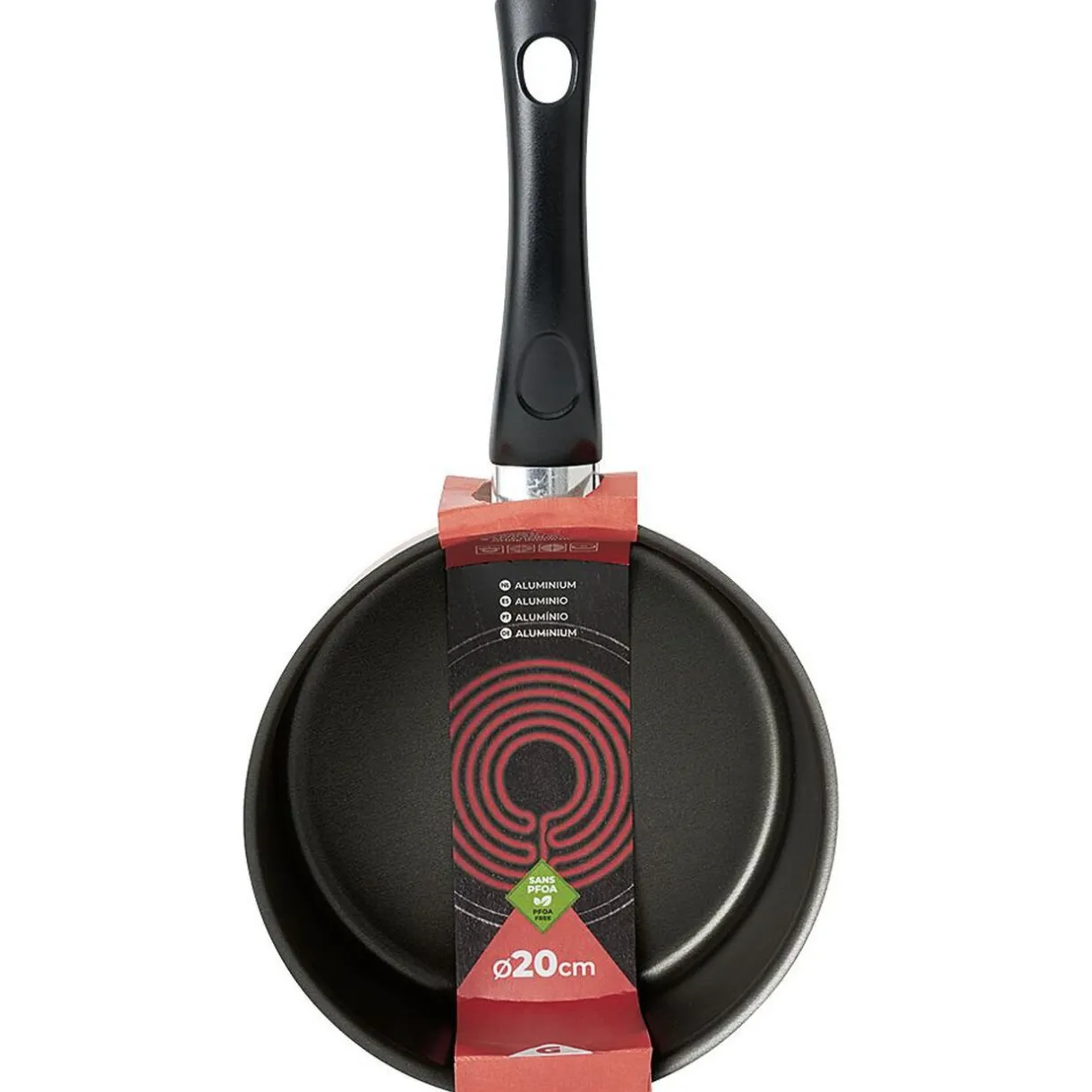 Gifi Casserole aluminium antiadhésive noir et rouge Ø 20 cm New