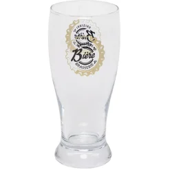 Gifi Chope à bière en verre transparent avec inscription 48 cl x2