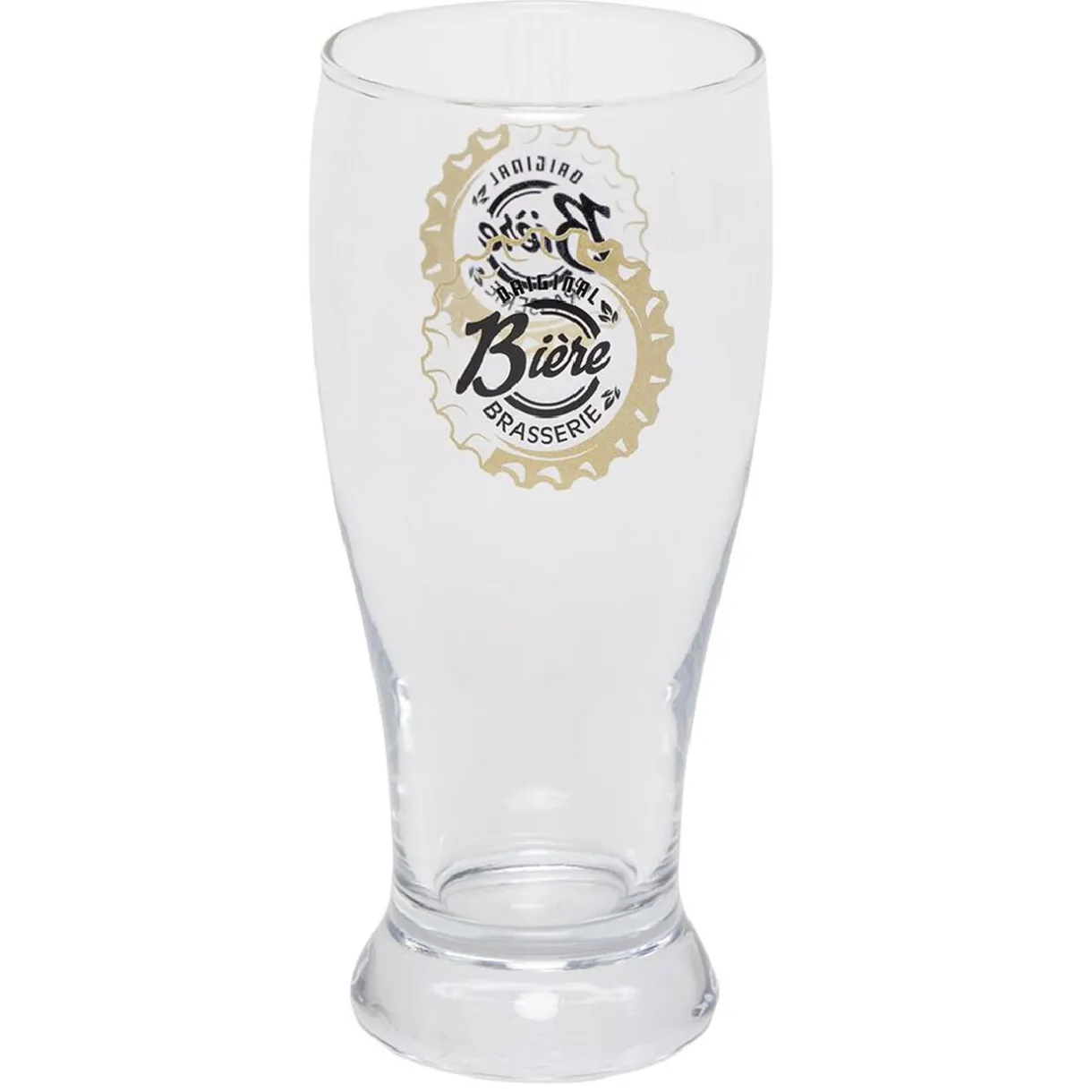 Gifi Chope à bière en verre transparent avec inscription 48 cl x2