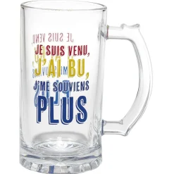 Gifi Chope à bière verre transparent inscription Champion de levée de coude Discount