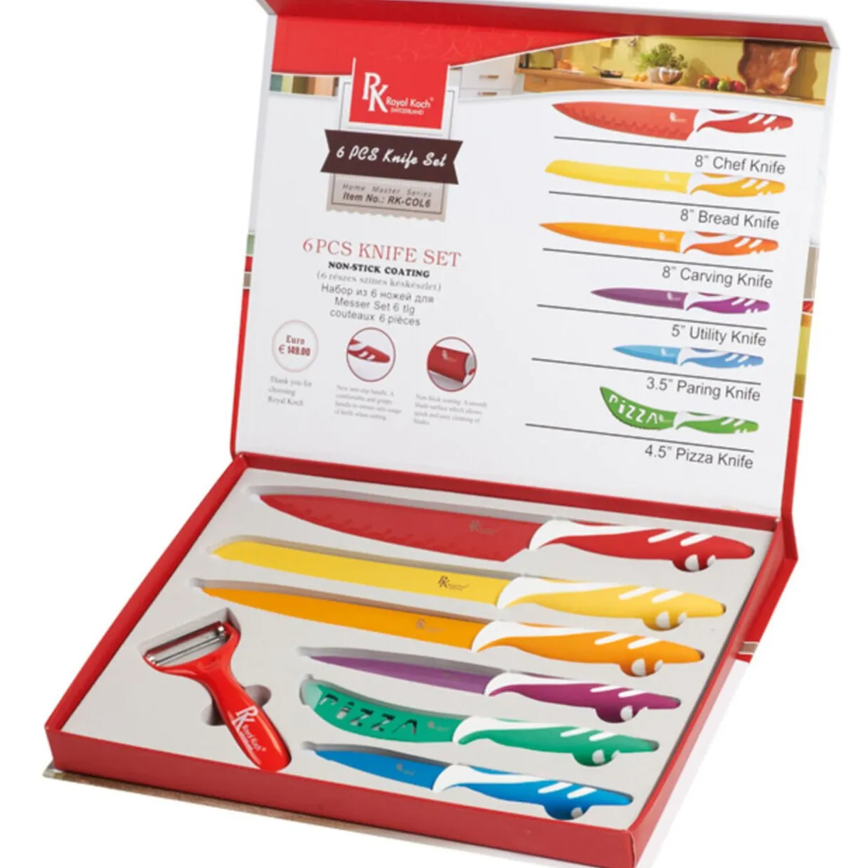 Gifi Coffret 6 couteaux et éplucheur Best