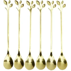 Gifi Coffret 6 petites cuillères inox doré