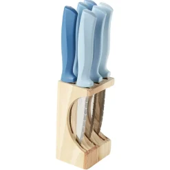 Gifi Coouteau à steak inox x6 et bloc en pin Sale