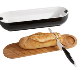 Gifi Corbeille 3 en 1 boîte à pain avec planche bambou et couteau New