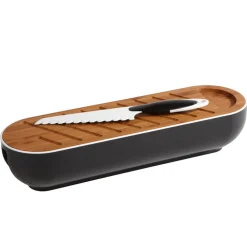 Gifi Corbeille 3 en 1 boîte à pain avec planche bambou et couteau New