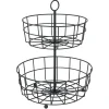 Gifi Corbeille à fruits 2 niveaux métal noir Ø28xH38cm Hot