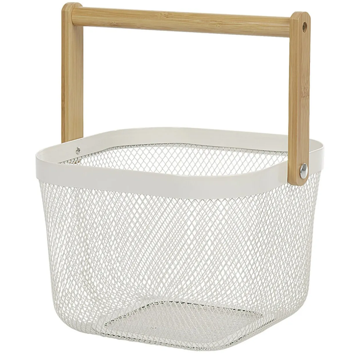Gifi Corbeille à fruits avec anse métal blanc naturel Outlet