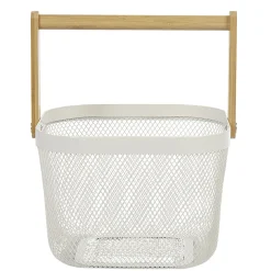 Gifi Corbeille à fruits maille métal blanc avec anse naturel Sale