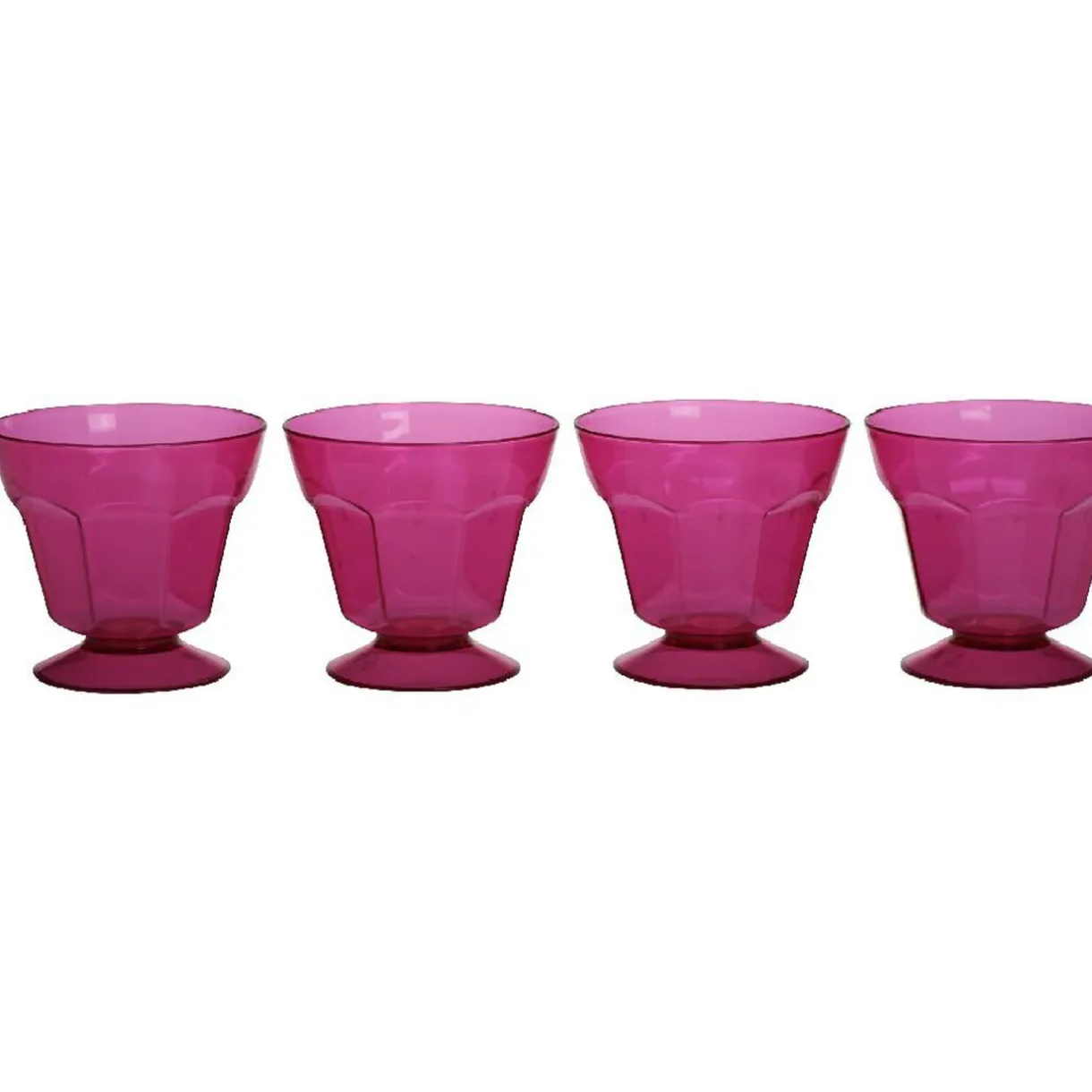 Gifi Coupe à glace plastique rose x4