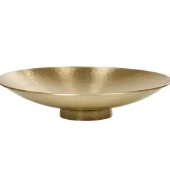 Gifi Coupe sur pied en métal martelé doré