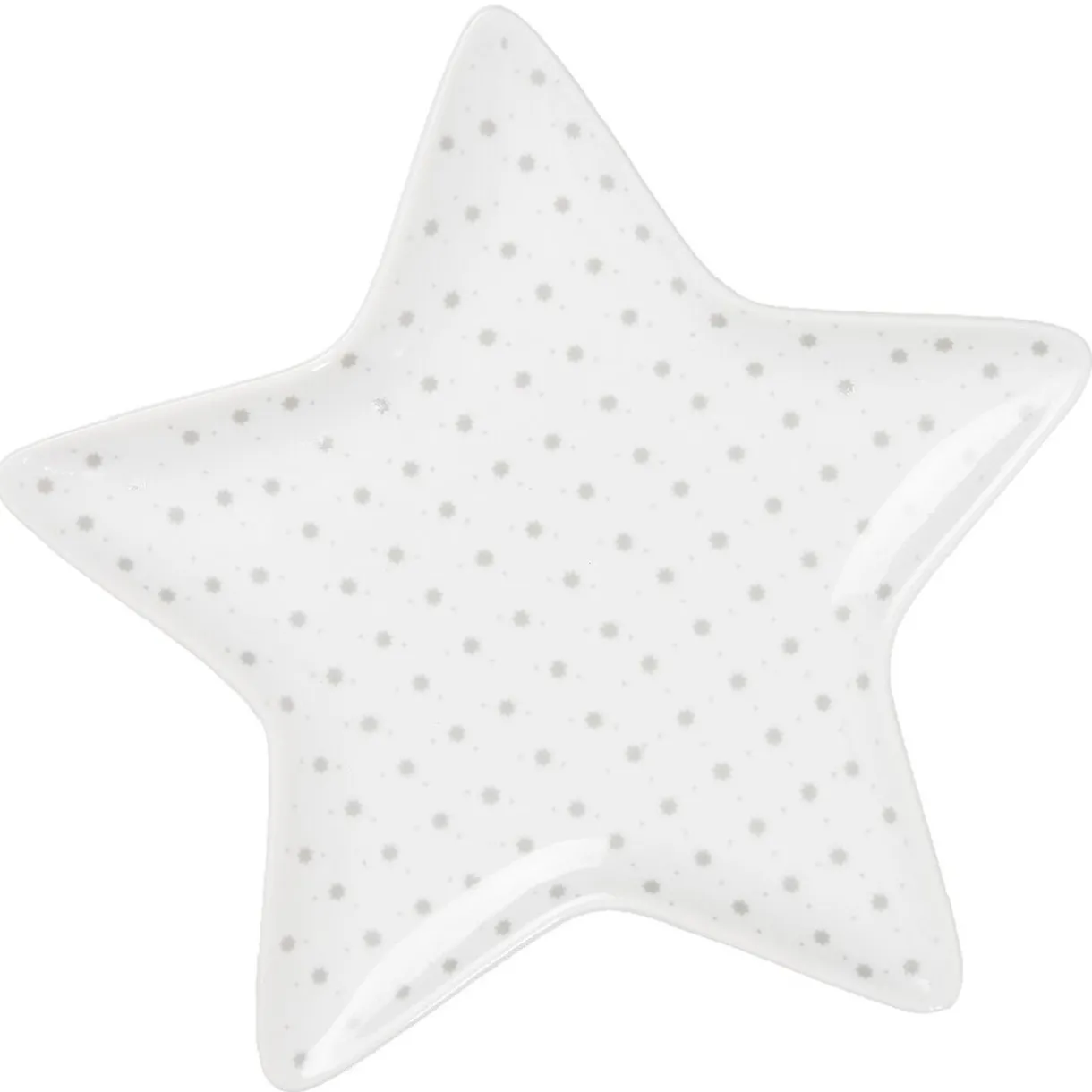 Gifi Coupelle blanche forme étoile à pois gris