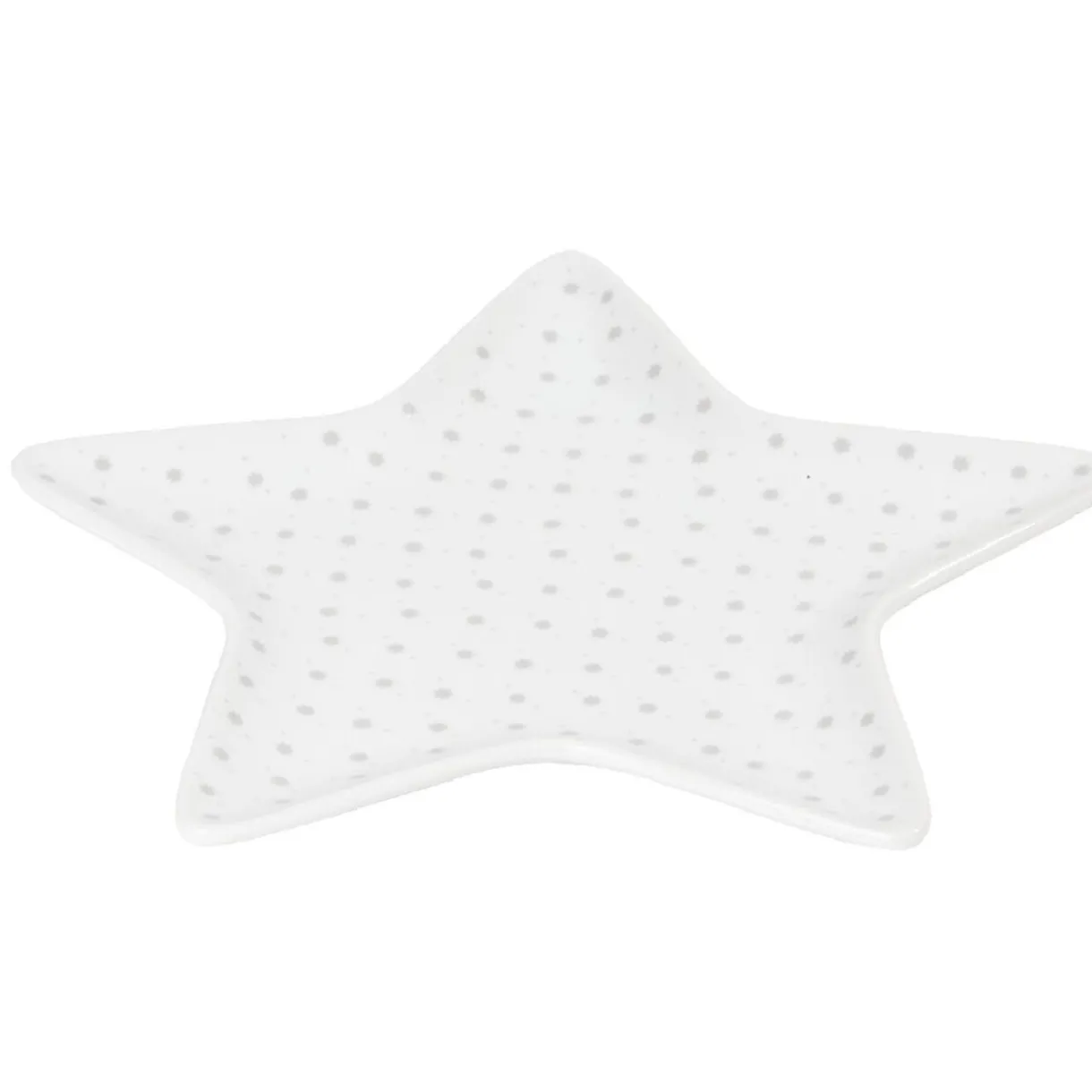 Gifi Coupelle blanche forme étoile à pois gris