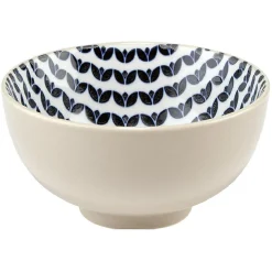 Gifi Coupelle en porcelaine décor blanc et bleu