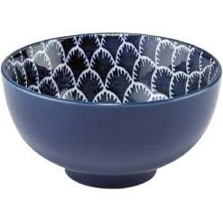 Gifi Coupelle en porcelaine décor blanc et bleu