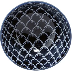 Gifi Coupelle en porcelaine décor blanc et bleu