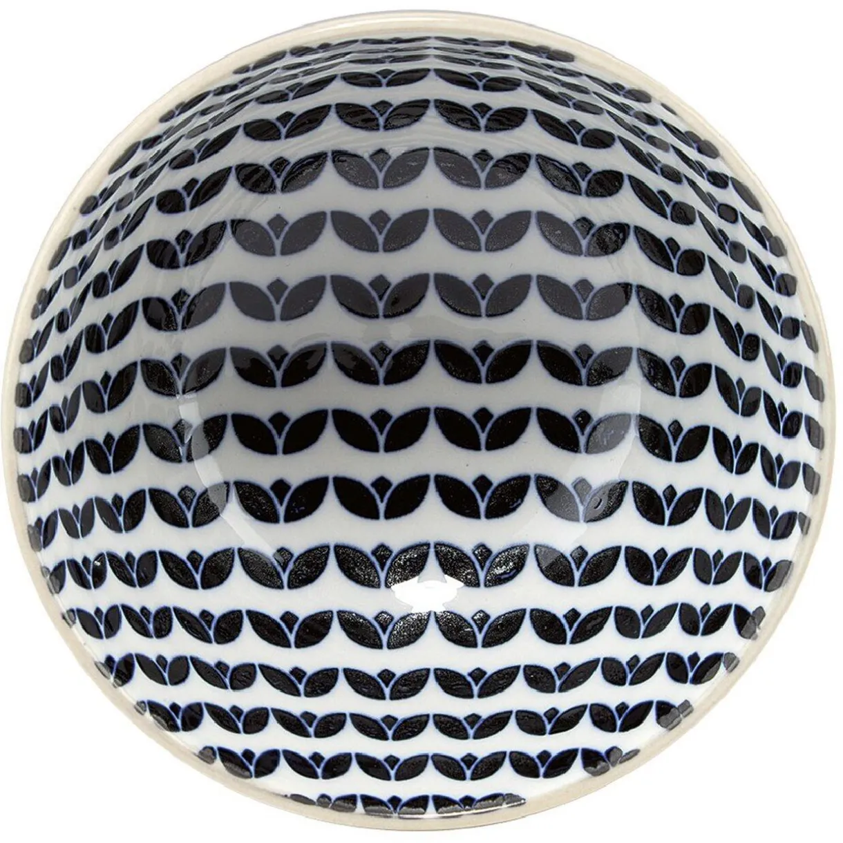 Gifi Coupelle en porcelaine décor blanc et bleu