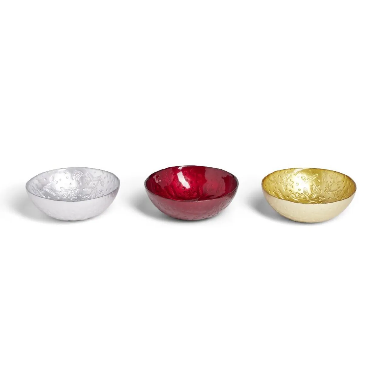 Gifi Coupelle en verre 200ml motif branches de sapin Ø12xH4,5cm - 3 coloris