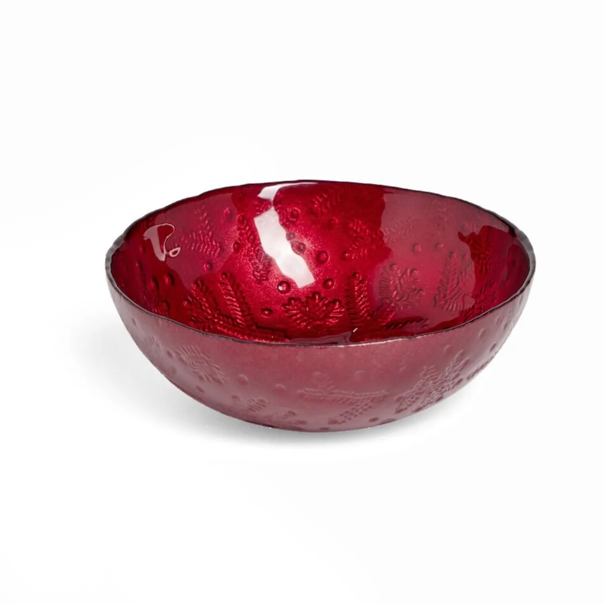 Gifi Coupelle en verre 200ml motif branches de sapin Ø12xH4,5cm - 3 coloris