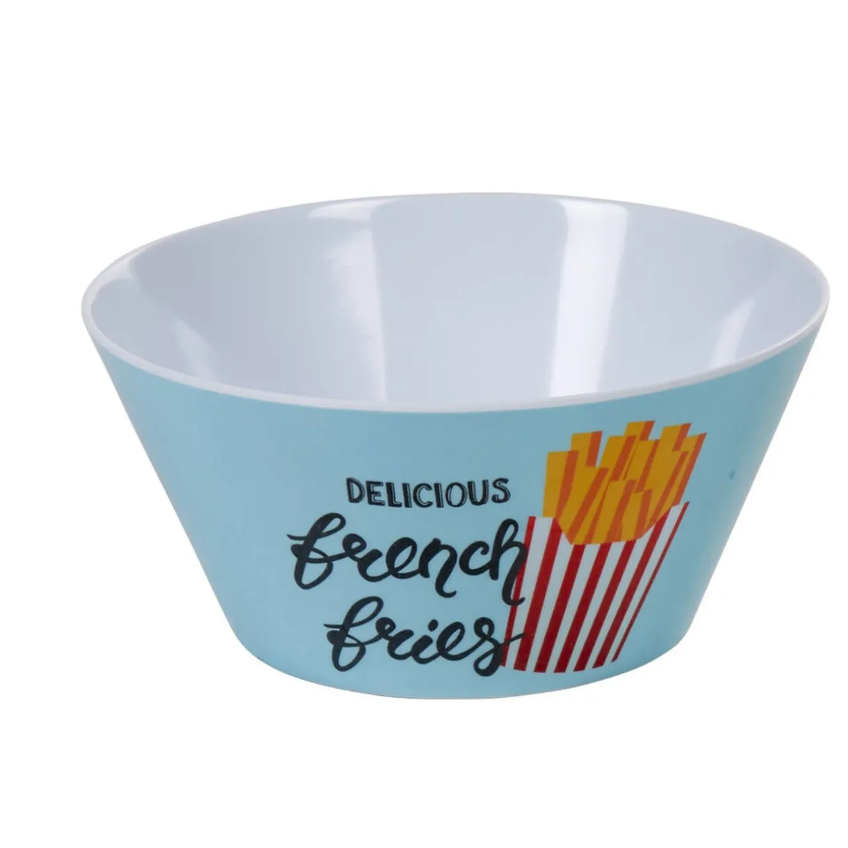 Gifi Coupelle mélaminé ronde blanche motif delicious french fries