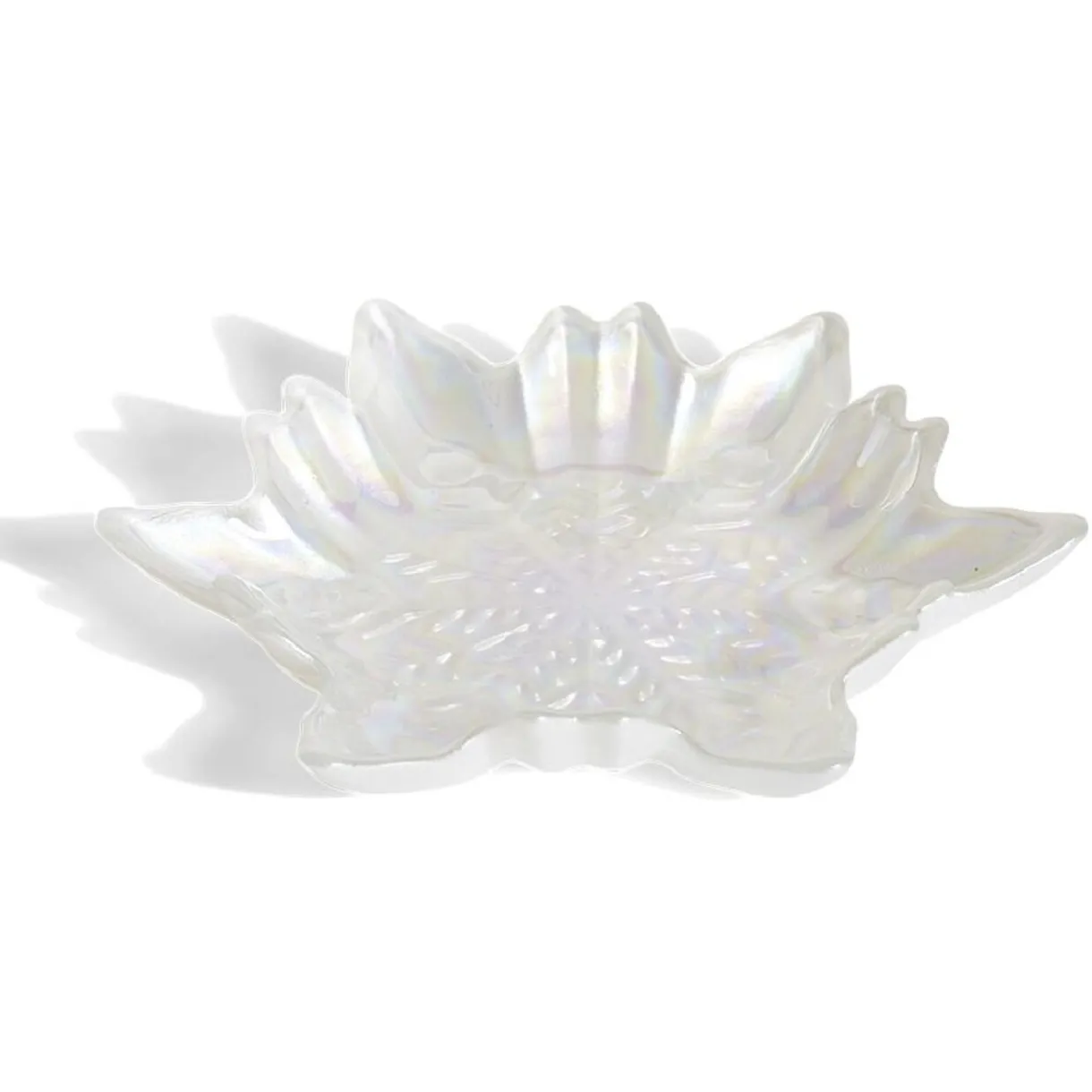 Gifi Coupelle verre flocon blanc irisé
