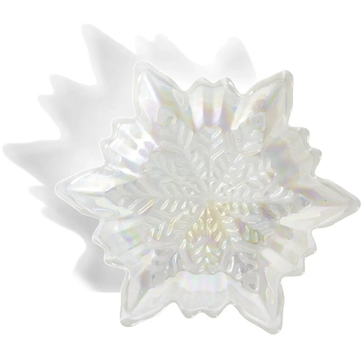 Gifi Coupelle verre flocon blanc irisé