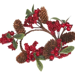 Gifi Couronne Noël pommes de pin et fruits rouges Outlet