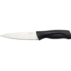 Gifi Couteau de cuisine en inox avec manche noir