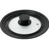 Gifi Couvercle en verre avec contour silicone noir Ø 21 cm