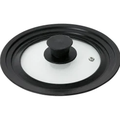Gifi Couvercle en verre avec contour silicone noir Ø 21 cm