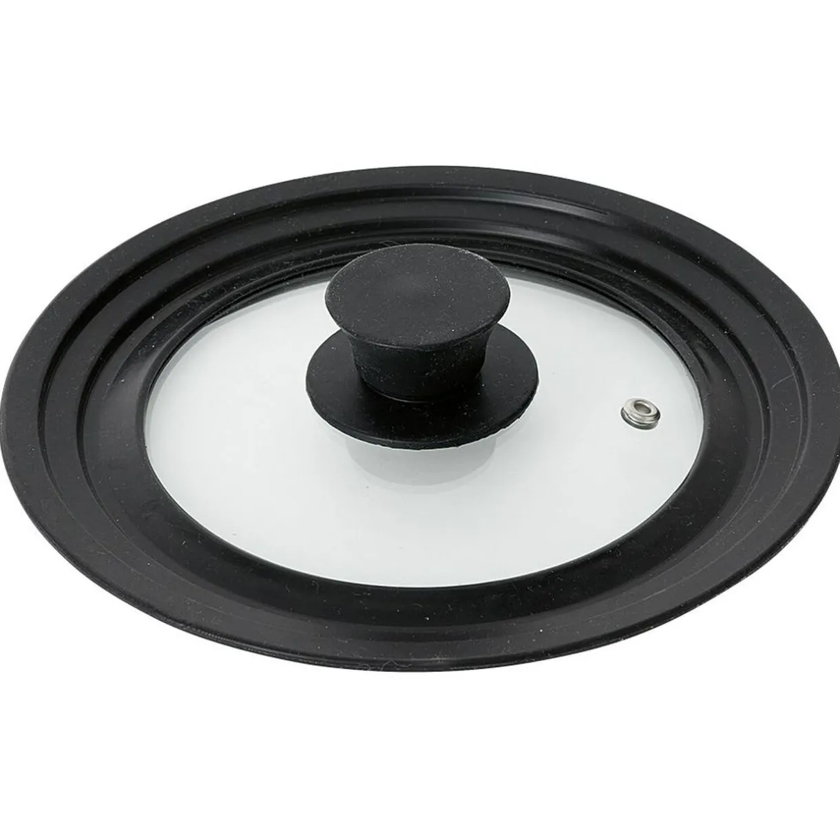 Gifi Couvercle en verre avec contour silicone noir Ø 21 cm