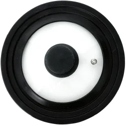 Gifi Couvercle en verre avec contour silicone noir Ø 21 cm