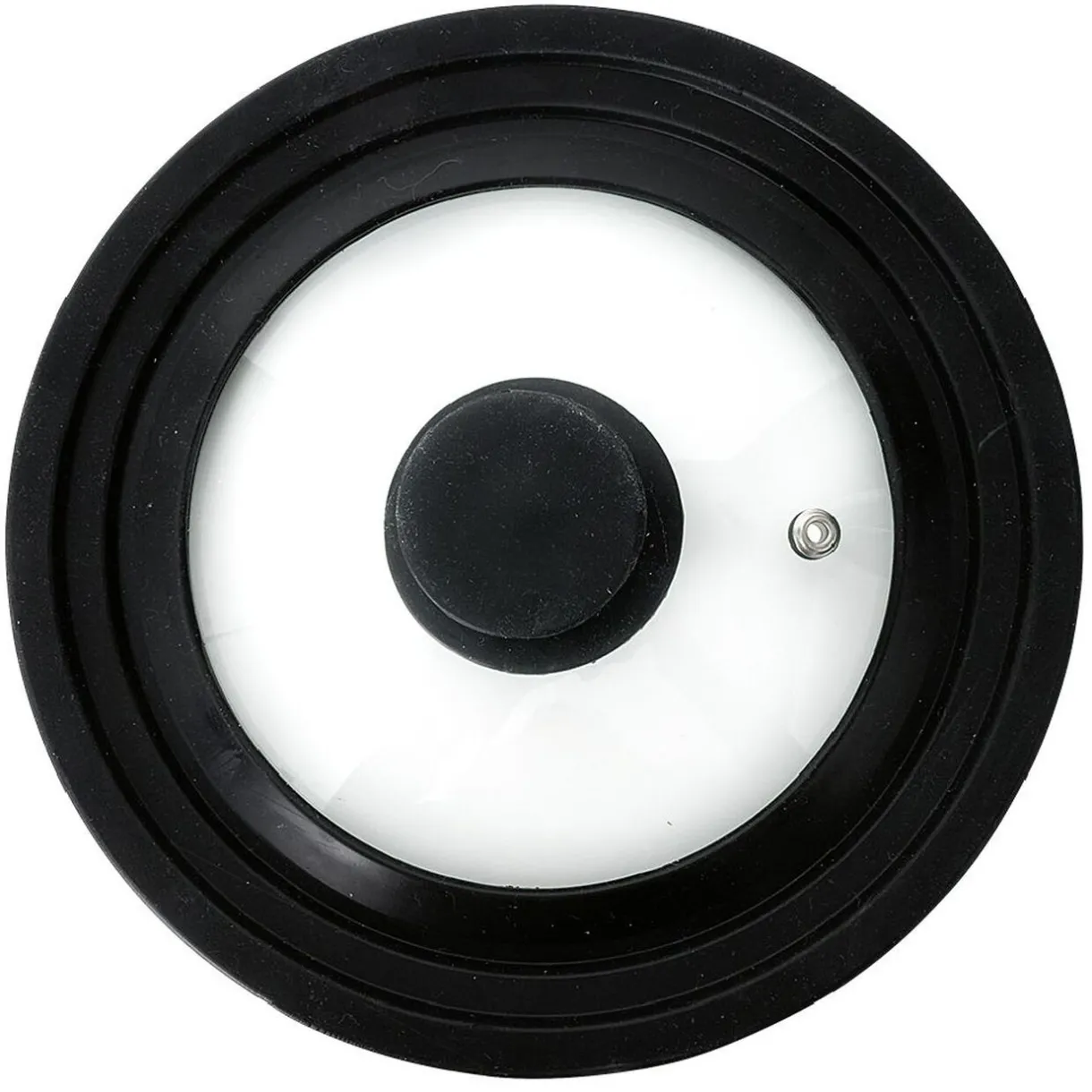 Gifi Couvercle en verre avec contour silicone noir Ø 21 cm