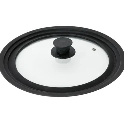 Gifi Couvercle en verre avec contour silicone noir Ø 30 cm Clearance