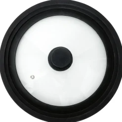 Gifi Couvercle en verre avec contour silicone noir Ø 30 cm Clearance