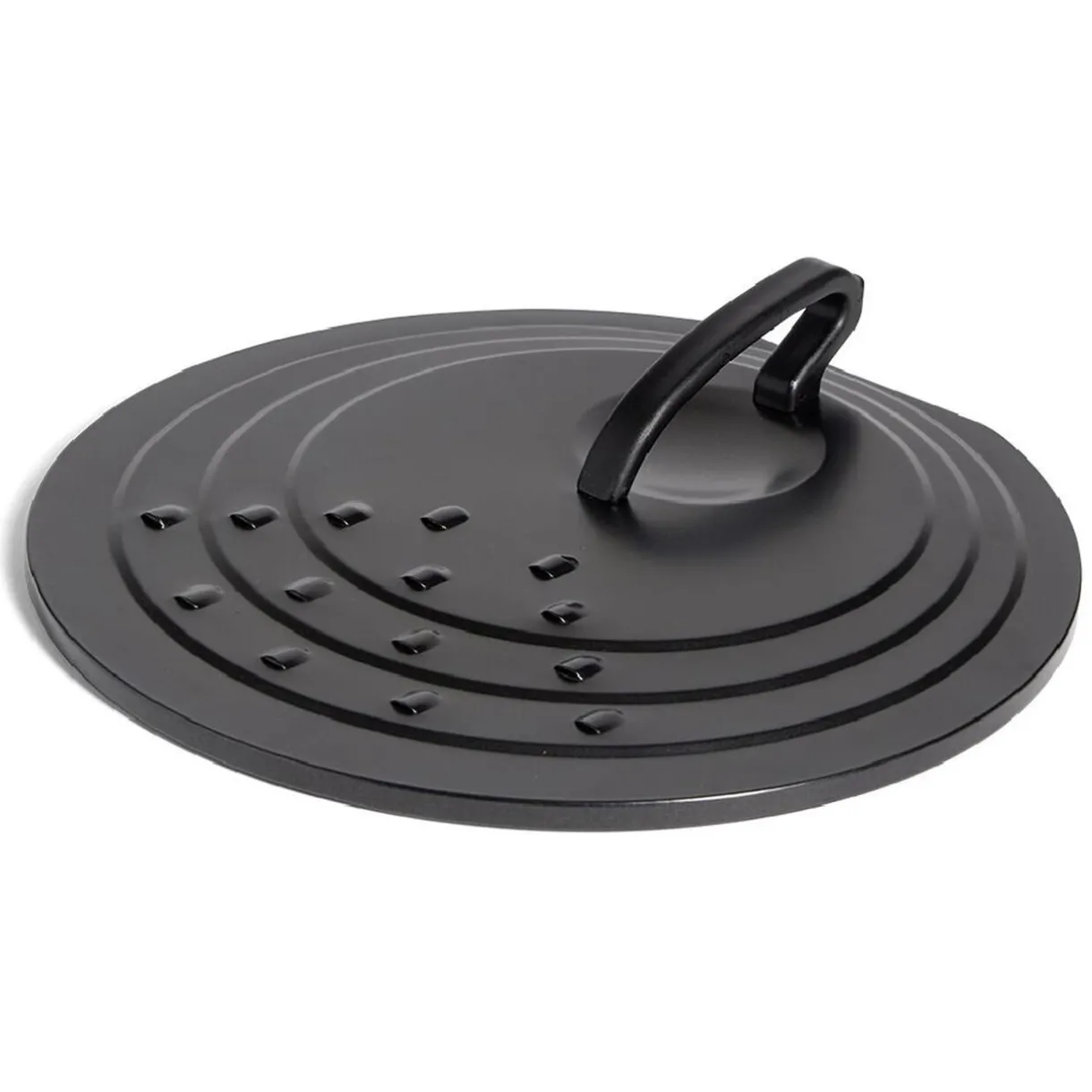 Gifi Couvercle rond avec poignée acier noir Ø30cm New