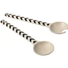 Gifi Couvert à salade beige motif zigzag noir x2