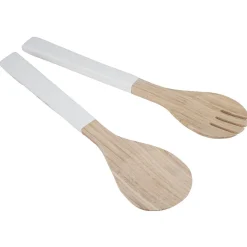 Gifi Couverts à salade blanc en bambou x2