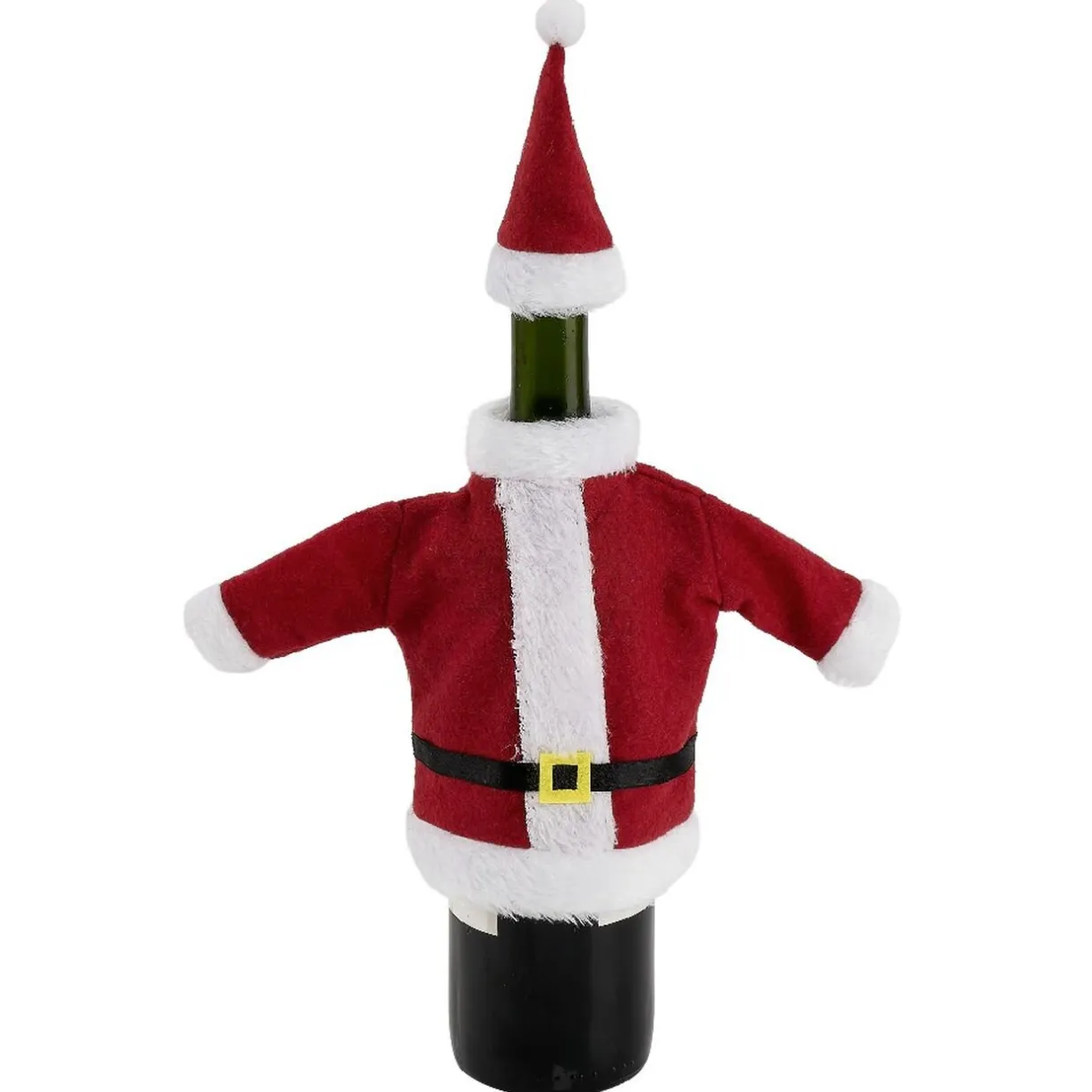 Gifi Couvre bouteille forme habit de Père Noël rouge et blanc