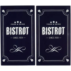Gifi Couvre plaque planche à découper en verre design Bistrot x2 Discount