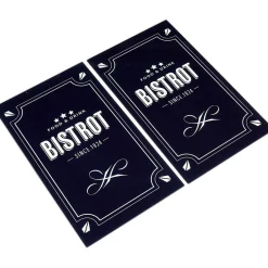 Gifi Couvre plaque planche à découper en verre design Bistrot x2 Discount