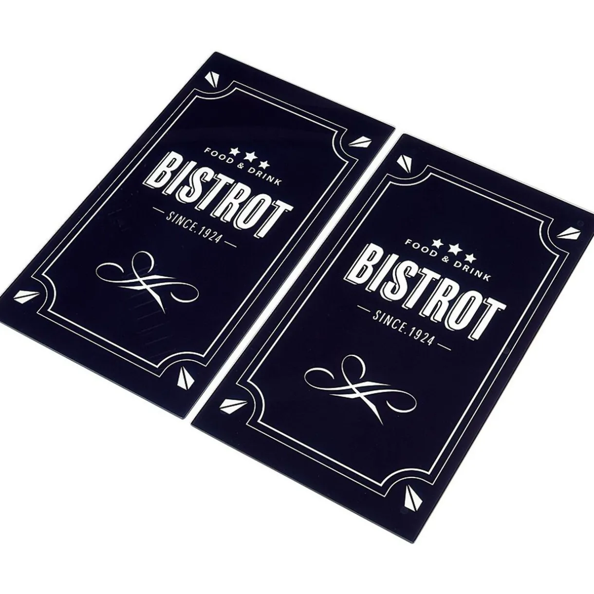 Gifi Couvre plaque planche à découper en verre design Bistrot x2 Discount
