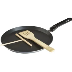 Gifi Crêpière grise et noire avec ustensiles Best