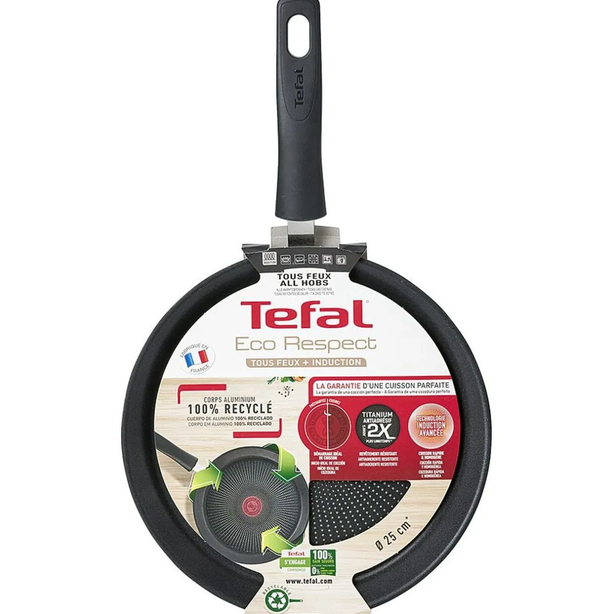 Gifi Crêpière Tefal aluminium anti adhérente thermosignal marron Ø 25 cm Discount