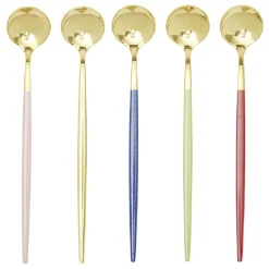 Gifi Cuillère mazagran en inox avec manche couleur x5