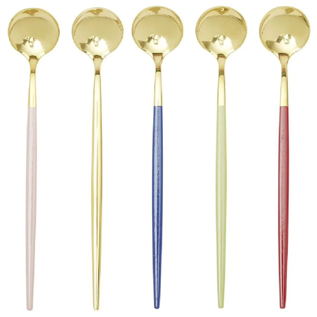 Gifi Cuillère mazagran en inox avec manche couleur x5