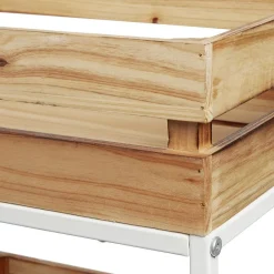 Gifi Desserte à roulette en bois design cagette naturel 3 niveaux Discount